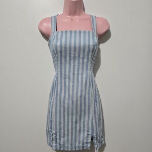 Forever 21 - Mini Dress - Tank Striped - Size S - Blue White - Cotton Blend